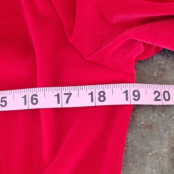 💗 Velour Long Open Front Unlined Long Sleeve Cardigan Duster Red L NWOT - Picture 9 of 10